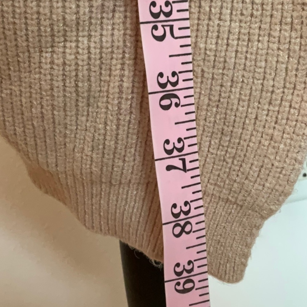 Open-Front Cream Color Sweater Size L - Picture 6 of 7